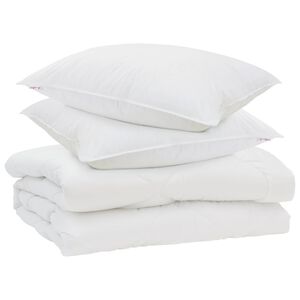 vidaXL Sega ar spilvenu 3 pcs Balts Mikro&scaron;ķiedra