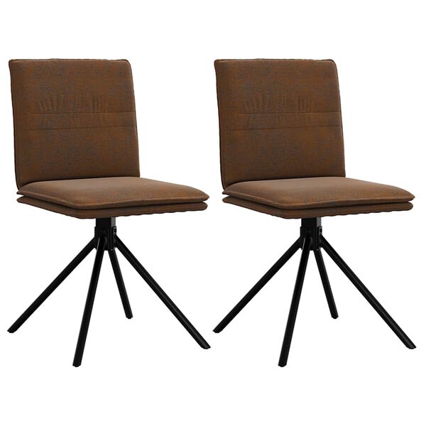 vidaXL ēdamistabas krēsls, brūna mākslīgā zamšāda