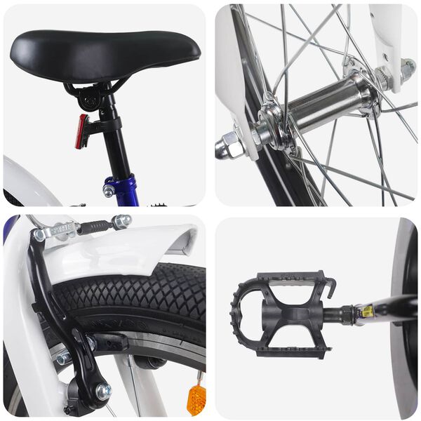 vidaXL Bērnu Velosipēds 20 Collas 6-11 gadu vecumam Zils Balts