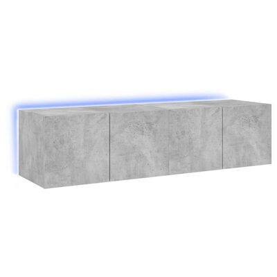 vidaXL TV galdiņi ar LED lampiņām, 2 gab., betona pelēki, 60x35x31 cm