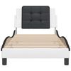vidaXL gultas rāmis bez matrača, Zadar, balts, melns, 100x200cm, mākslīgā āda