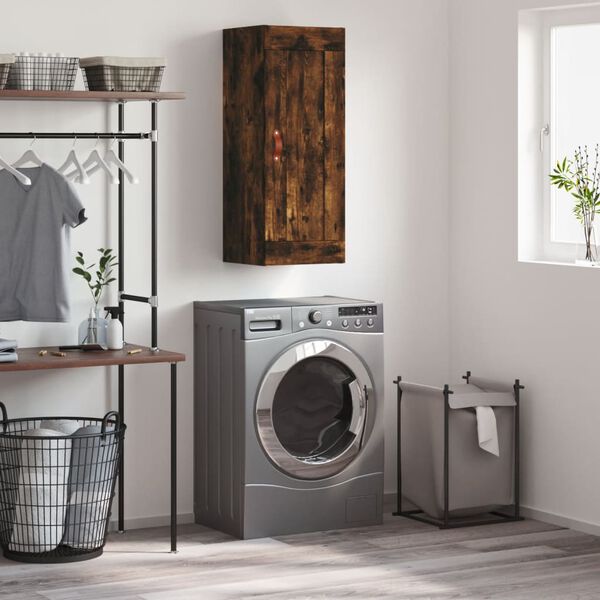 vidaXL sienas skapītis, 34,5x34x90 cm, inženierijas koks, ozolkoka