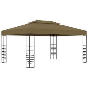 vidaXL dārza nojume, 3x4 m, pelēkbrūna, 180 g/m&sup2;