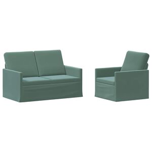 vidaXL Dīvānu komplekts 2 pcs Jūras zaļa Samts