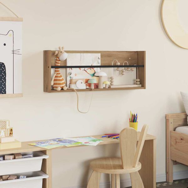 vidaXL Žurnālu statīvs ar plauktu Artisānā ozols 80 x 12 x 30 cm