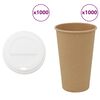 vidaXL papīra kafijas krūzes ar vākiem 1000 gab 16 unces 400 ml