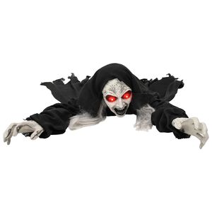 vidaXL Helovīna rāpojo&scaron;s zombijs SPOOKA Melns 41 x 130 x 24 cm