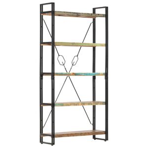 vidaXL grāmatu skapis, 5 plaukti, 90x30x180 cm, pārstrādāts masīvkoks