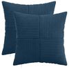 vidaXL Spilvenu pārvalks 2 gab. ALMELO Tums zils 30 x 30 cm kordurojs
