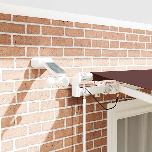 vidaXL izvelkama markīze ar LED, automātiska, 300x250 cm, brūns