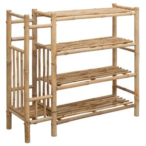 vidaXL Apavu plaukts 88 x 27 x 80 cm Bambuss Dabiska