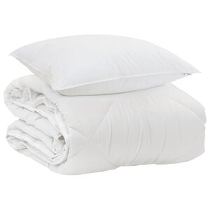 vidaXL Visu sezonu segu ar spilvenu 2 pcs Balts Mikro&scaron;ķiedra