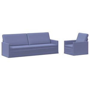 vidaXL Dīvānu komplekts 2 pcs Džinsu zils Audums