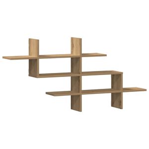 vidaXL sienas plaukts koka krāsa 124,5x18x60,5 cm inženierijas koks