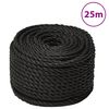vidaXL darba virve, melna, 20 mm, 25 m, polipropilēns