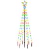 vidaXL Ziemassvētku egle ar pīķi, 108 krāsainas LED, 180 cm