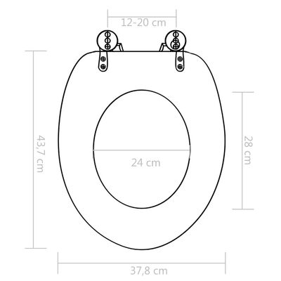 vidaXL tualetes poda sēdeklis ar vāku, MDF, gliemenes dizains