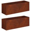 vidaXL Dārza stādītājs 2 gab. Rūsa 40 x 20 x 20 cm Novecināts tērauds