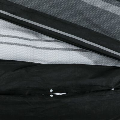 vidaXL gultasveļas komplekts, melns un balts, 240x220 cm, kokvilna