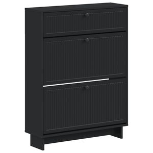 vidaXL Apavu skapis EDE 78 x 24 x 103 cm Inženierijas koks Melns