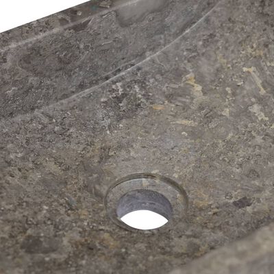 vidaXL izlietne, 45x30x12 cm, spīdīgi pelēks marmors