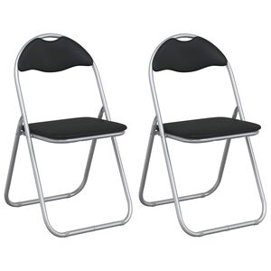 vidaXL Saliekamā krēsls 2 pcs Melns un pelēks 48 x 43,5 x 81 cm
