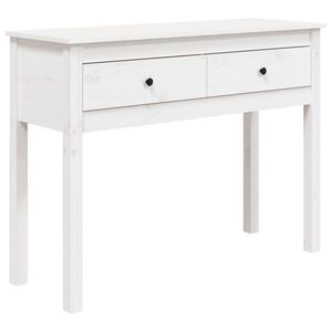 vidaXL konsoles galdiņ&scaron;, balts, 100x35x75 cm, priedes masīvkoks