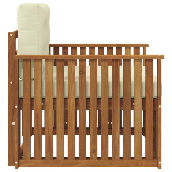 vidaXL Āra dīvānu komplekts Cieta akācijas koks un poliesters Dabiska