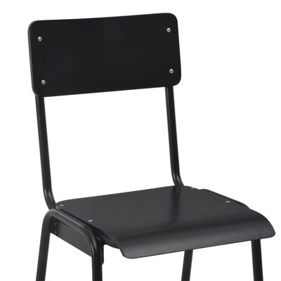vidaXL bāra krēsli, 4 gab., saplāksnis un tērauds, melni