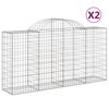 vidaXL arkveida gabiona grozi, 2 gb., 200x50x100/120cm, cinkota dzelzs