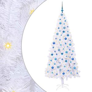 vidaXL Mākslīgā Ziemassvētku eglīte Balts 210 cm PVC un tērauds