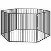 vidaXL Suņu vārti 6 pcs Melns 100 x 100 cm Cinkots tērauds