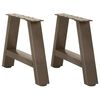 vidaXL kafijas galdiņa kājas, A-veida, 2 gab., 40x(30-31) cm, tērauds