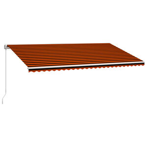vidaXL izvelkama markīze, manuāla, 600x300 cm, oranža ar brūnu