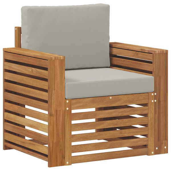 vidaXL Āra dīvānu komplekts Cieta akācijas koks un poliesters Dabiska