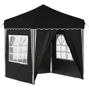 vidaXL Pop-up svinību teltis Melna 195 x 195 x 245 cm Oksforda audums