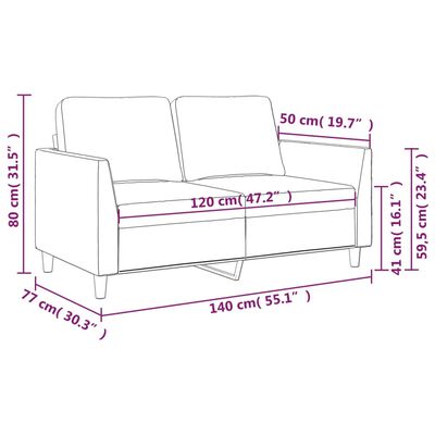 vidaXL divvietīgs dīvāns, kapučīno krāsa, 120 cm, mākslīgā āda