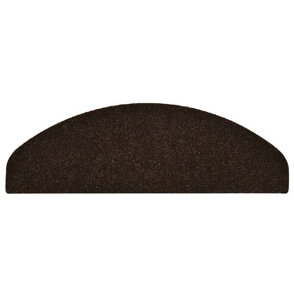 vidaXL kāpņu paklājiņi, pa&scaron;līmējo&scaron;i, 30 gab., 65x21x4 cm, brūni, pusapaļi, lieli