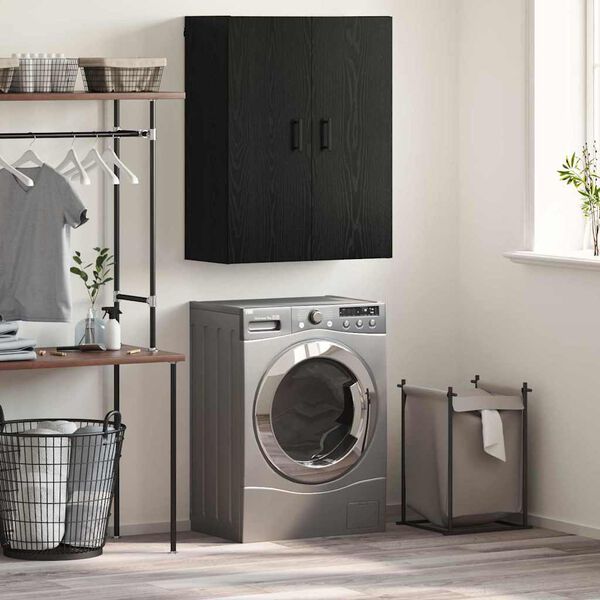 vidaXL Sienas skapis Melns ozols 69.5 x 34 x 90 cm Inženierijas koks