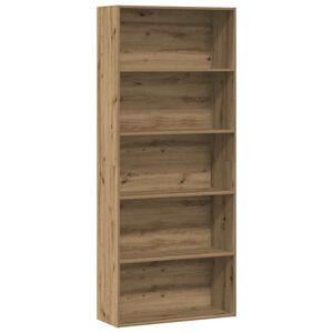 vidaXL grāmatu plaukts, koka krāsā, 80x30x189 cm, inženierijas koks