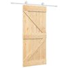 vidaXL Slīdo&scaron;ās durvis 90 x 210 cm Priedes masīvkoks Dabisks un balts