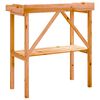 vidaXL stādīšanas galds ar plauktu, brūna, 78x38x82,5 cm, egles koks