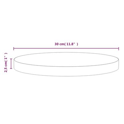 vidaXL galda virsma, Ø30x2,5 cm, priedes masīvkoks