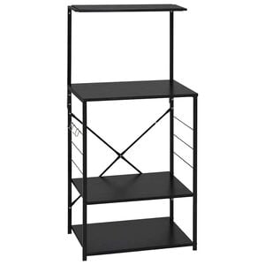 vidaXL virtuves plaukts, melns, 60x39,6x123 cm, inženierijas koks