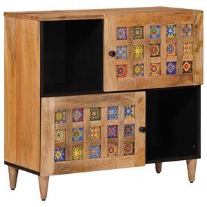 vidaXL Puse ar uzglabā&scaron;anu Dabiska 80 x 33 x 75 cm Cieta mango koksne