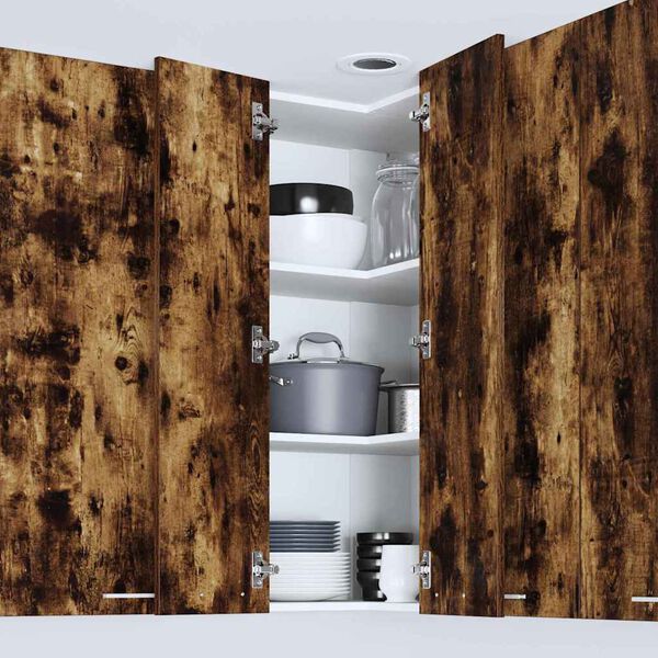 vidaXL Piekarams skapītis Kūpināts ozols un balts 57 x 57 x 100 cm