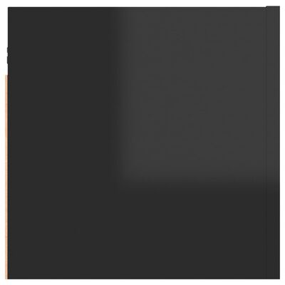 vidaXL sienas TV skapītis, spīdīgi melns, 30,5x30x30 cm