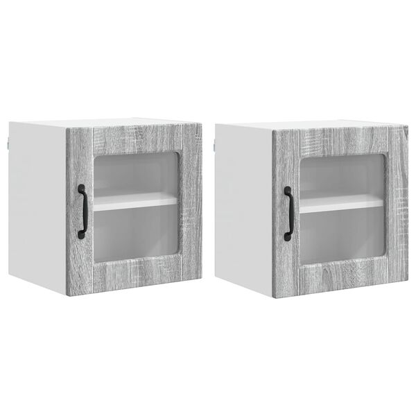 vidaXL Virtuves Skapis ar plauktu 2 pcs Pelēks Sonoma 40 x 31 x 40 cm