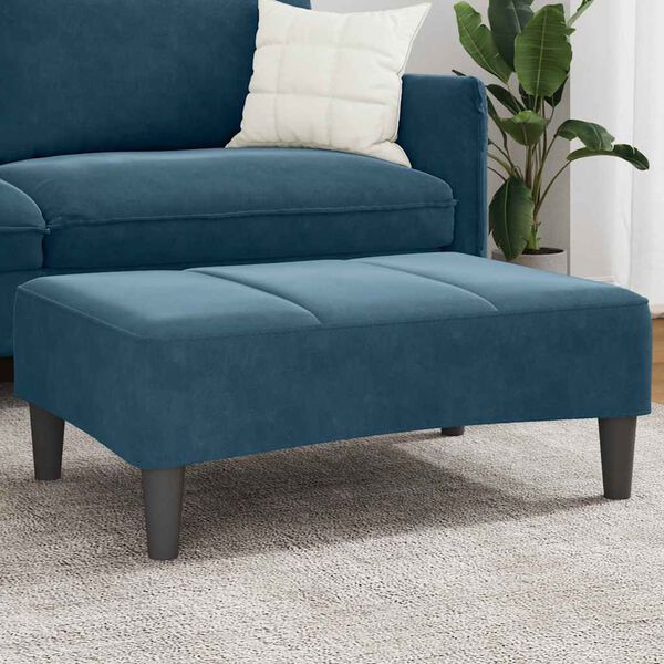 vidaXL kājsoliņ&scaron;, zils, 77x55x31 cm, samts