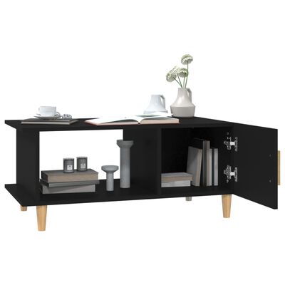 vidaXL kafijas galdiņš, melns, 90x50x40 cm, inženierijas koks